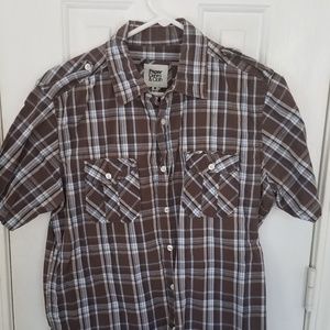 PD&C plaid, casual button-down